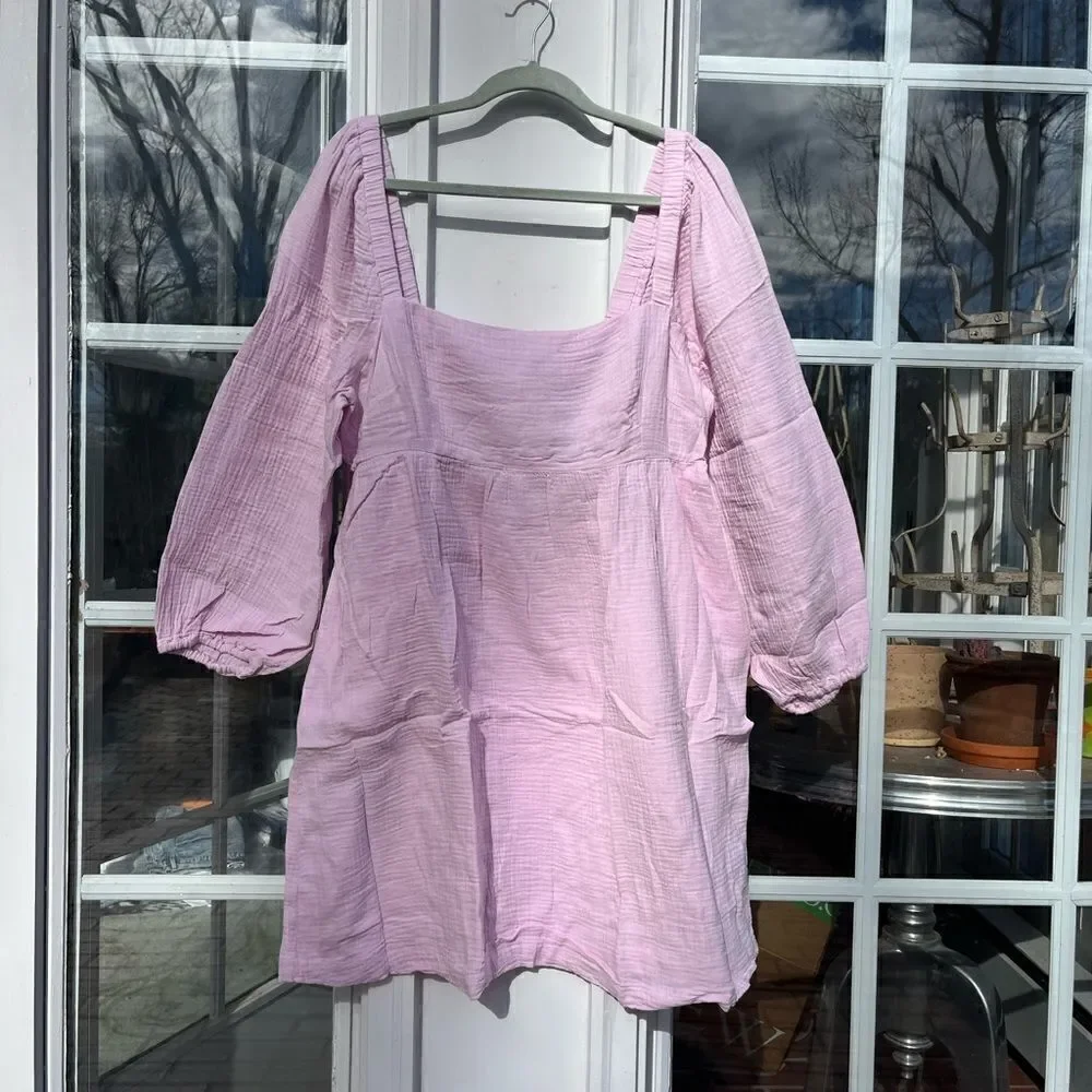J Crew Square Neck Soft Gauze Dress NWT